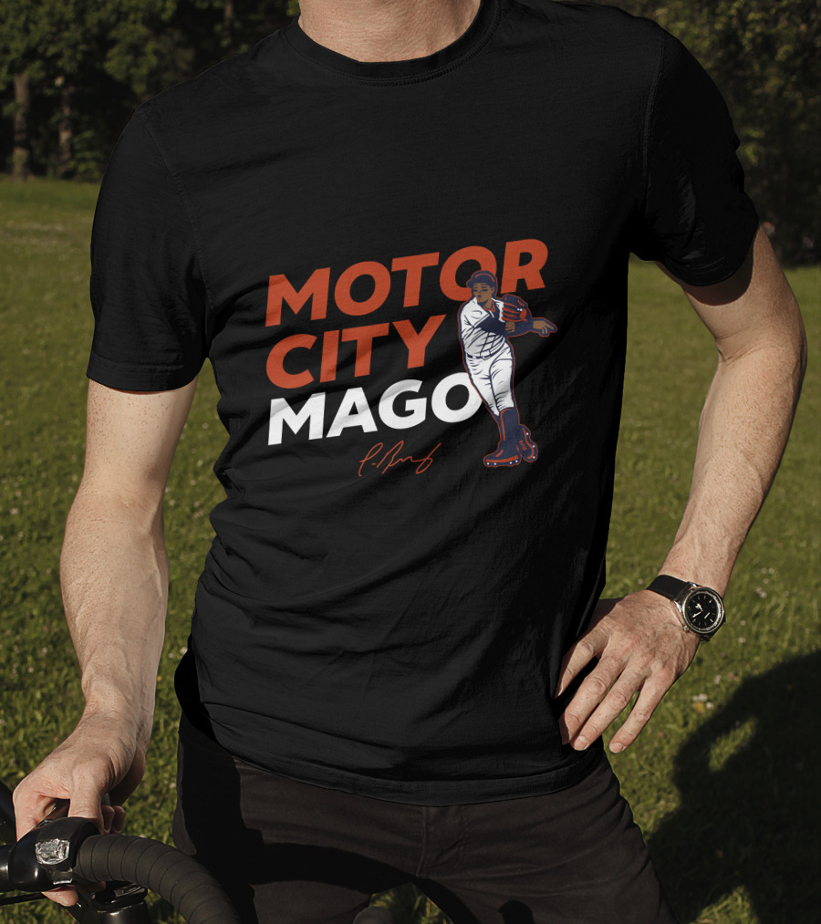 Motor City Mago Detroit Tigers Baseball Pitcher T-Shirt