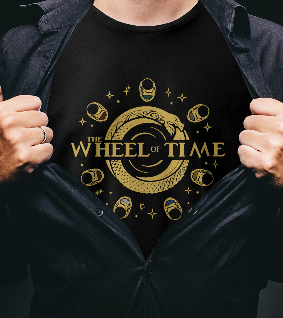 The Wheel Of Time Ouroboros Seven Rings Magic Stars T-Shirt