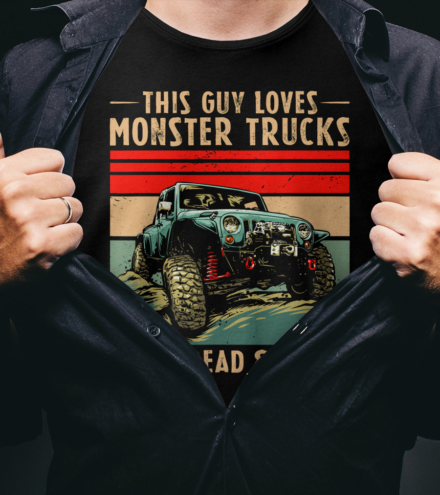 This Guy Loves Monster Trucks Cornbread And Bacon T-Shirt