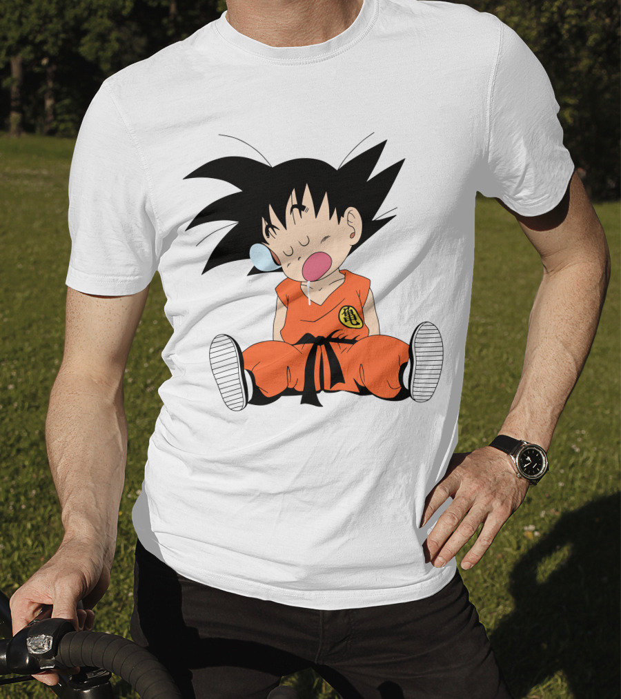 Baby Goku Sleepy Orange Gi Krillin Kanji Bubblegum Drool T-Shirt