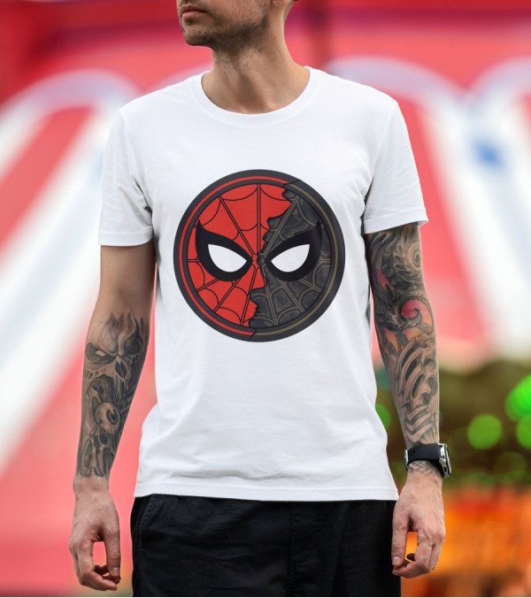 Premium T-Shirt: Spider-Man No Way Home Dual Mask T-Shirt Spider-Man No Way Home Dual Mask T-Shirt