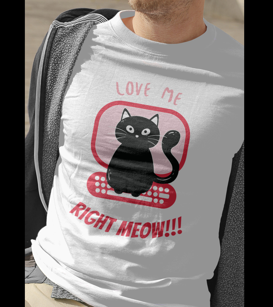 Love Me Right Meow Valentine Boss Kitty T-Shirt