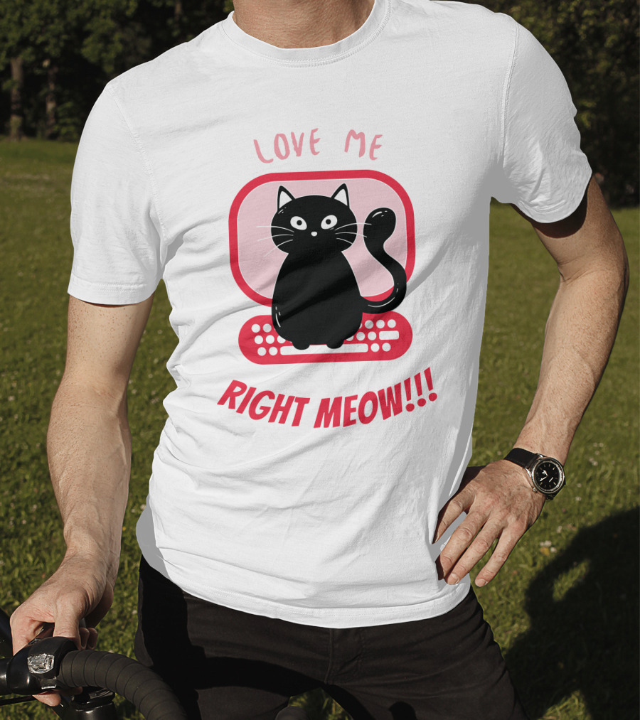 Love Me Right Meow Valentine Boss Kitty T-Shirt