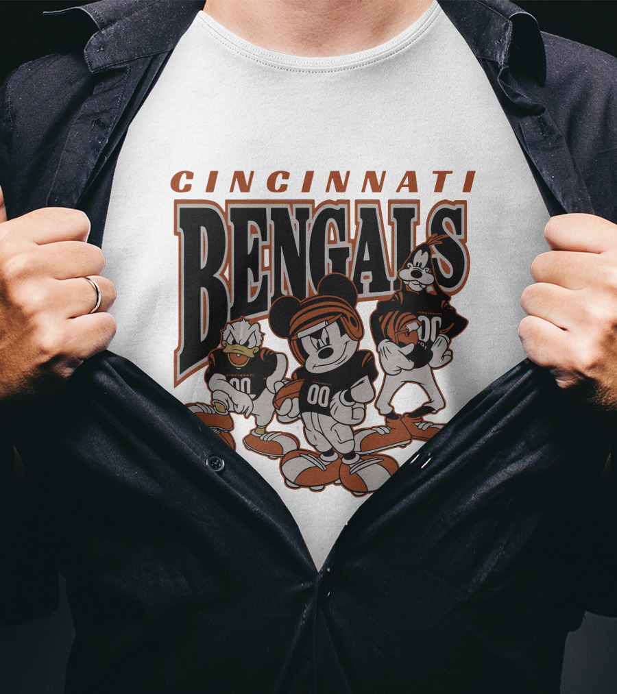 Cincinnati Bengals Disney Characters Vintage NFL Football T-Shirt