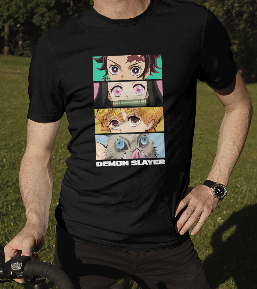 Demon Slayer Anime Characters Tanjiro Nezuko Zenitsu Inosuke T-Shirt
