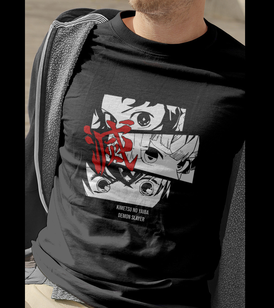 Kimetsu No Yaiba Demon Slayer Manga Panel Art Eyes T-Shirt