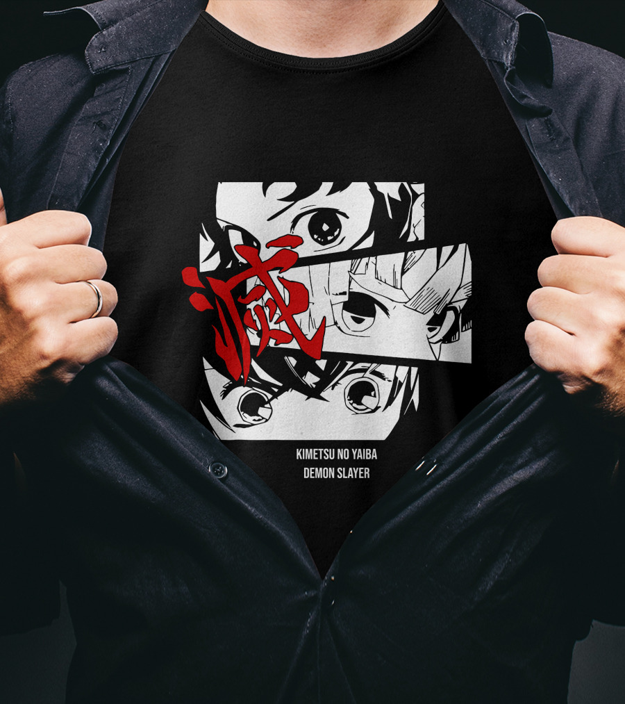 Kimetsu No Yaiba Demon Slayer Manga Panel Art Eyes T-Shirt
