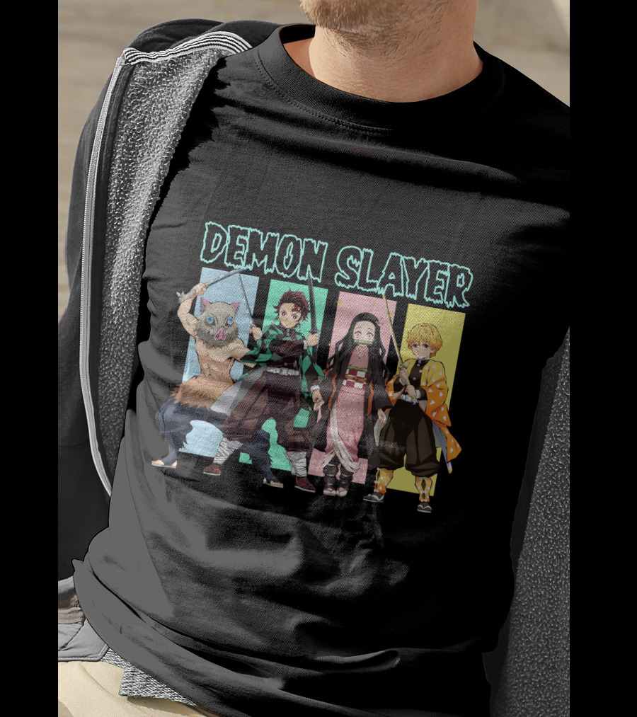 Demon Slayer Kimetsu No Yaiba Characters Tanjiro Nezuko Zenitsu Inosuke T-Shirt