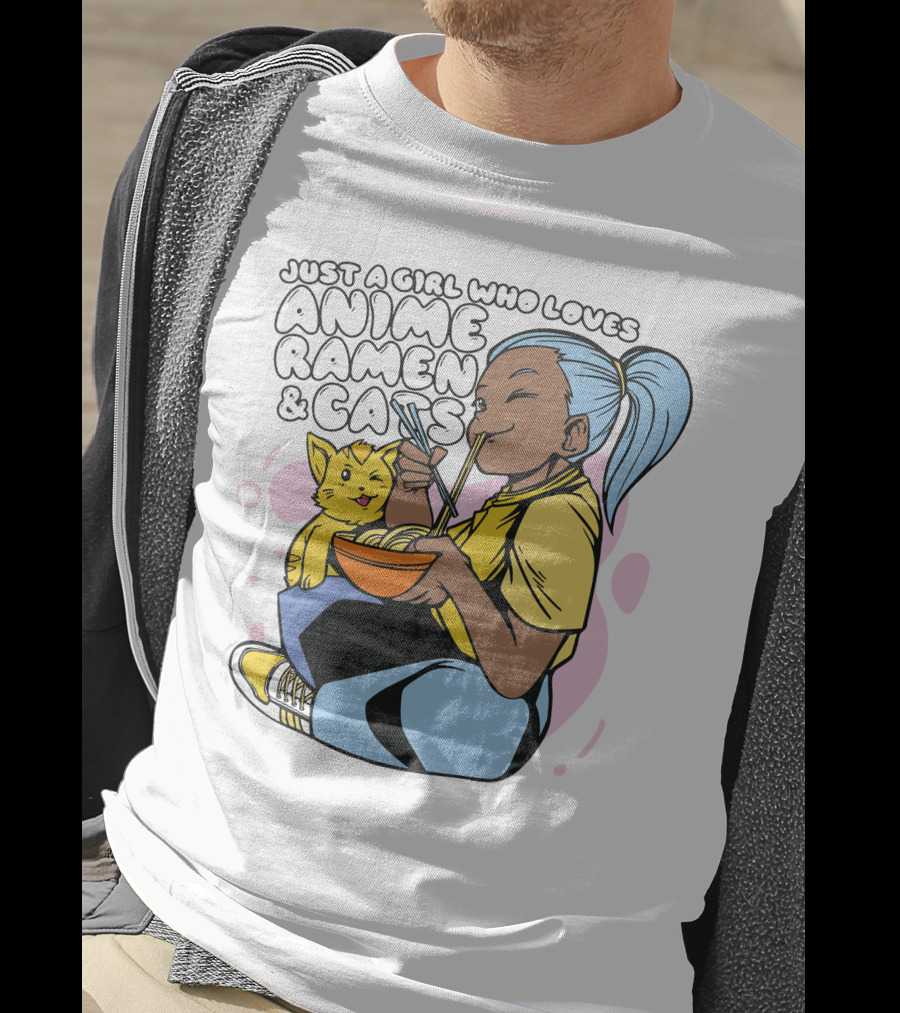 Just A Girl Who Loves Anime Ramen And Cats T-Shirt