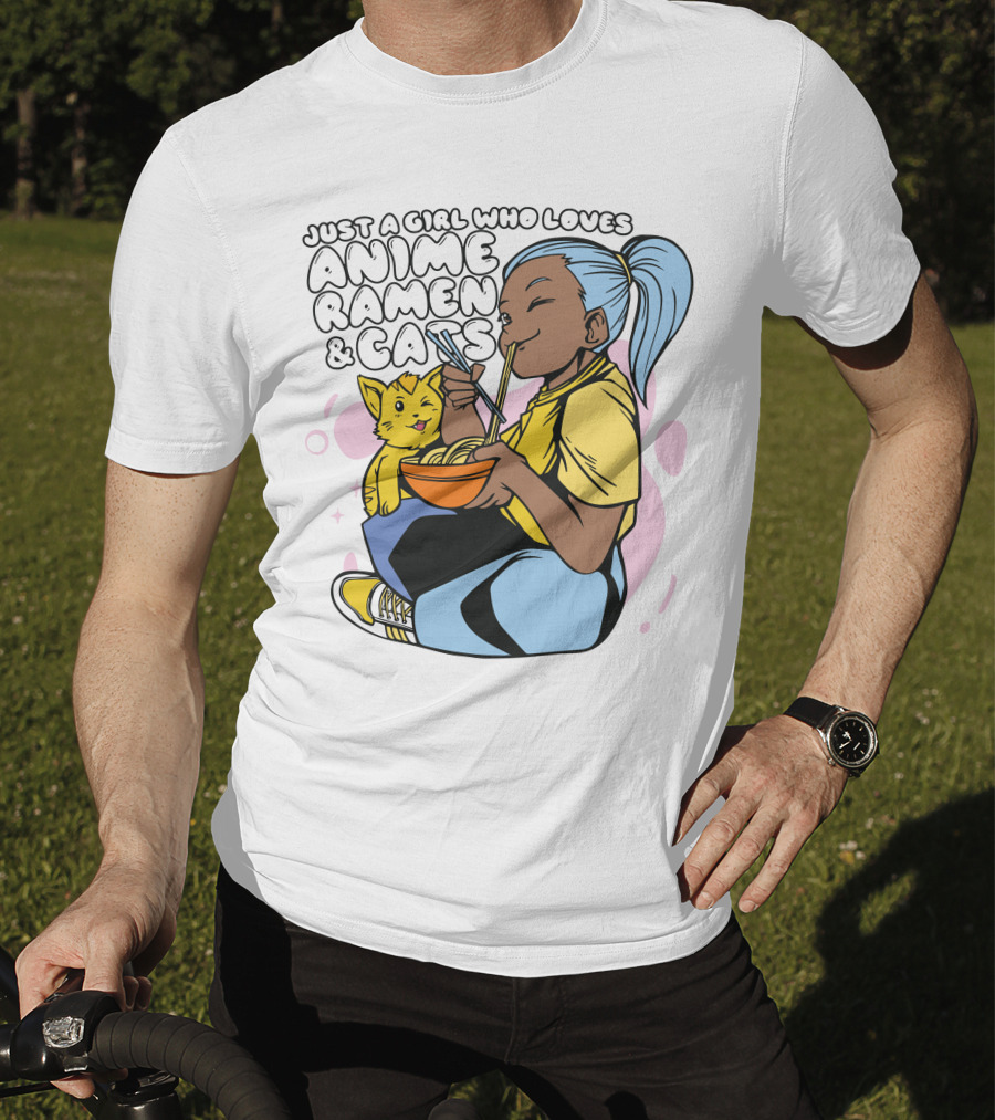 Just A Girl Who Loves Anime Ramen And Cats T-Shirt
