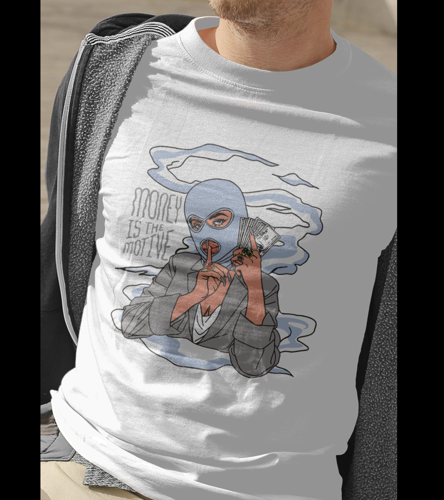 Money Is The Motive Smoky Figure With Cash Stack T-Shirt