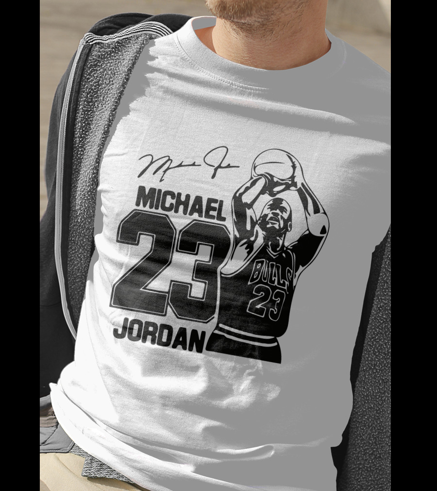 Michael Jordan 23 Bulls Basketball Signature T-Shirt