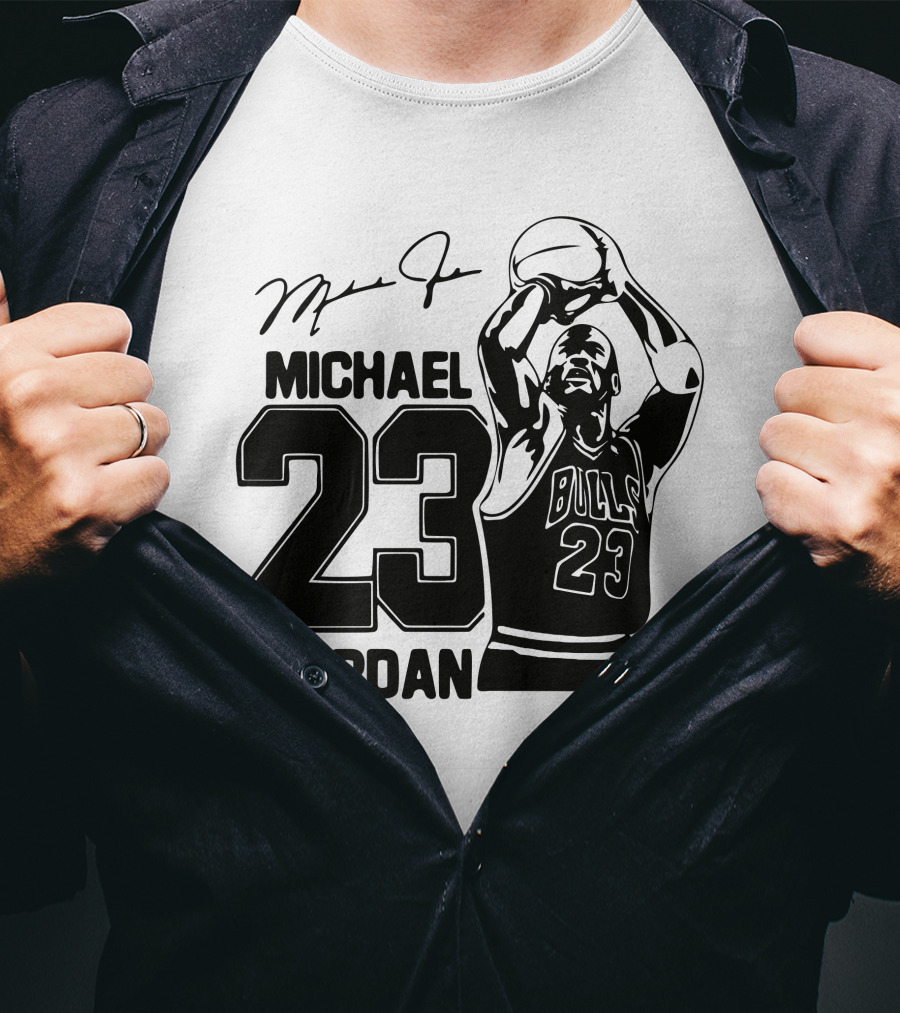Michael Jordan 23 Bulls Basketball Signature T-Shirt