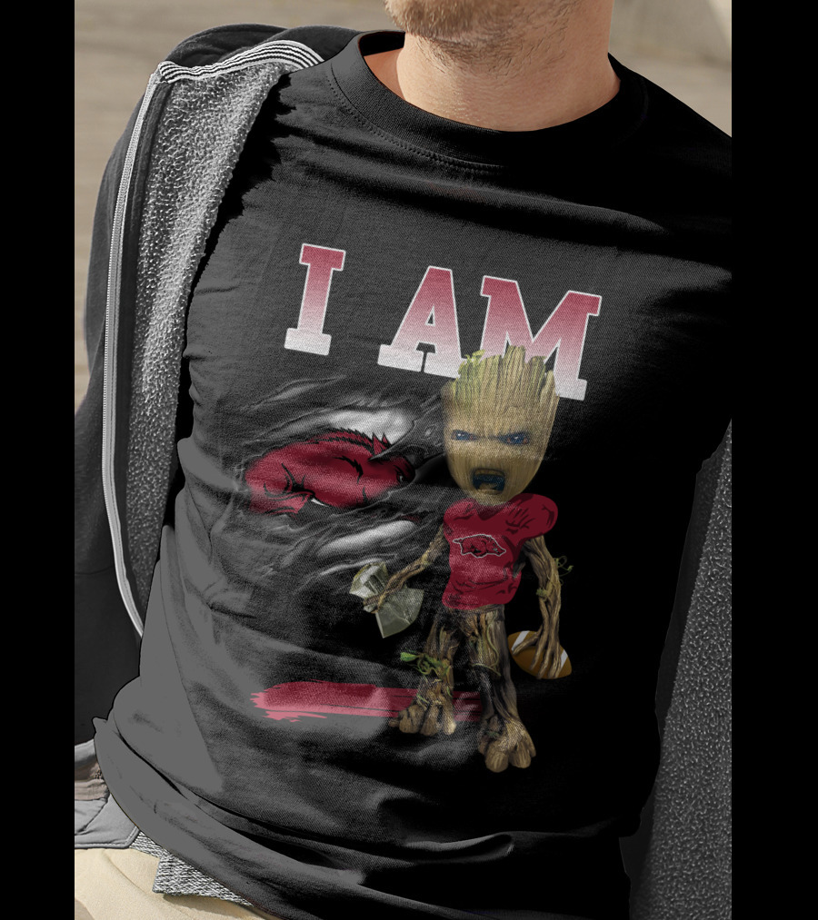I Am Groot Arkansas Razorbacks Football T-Shirt