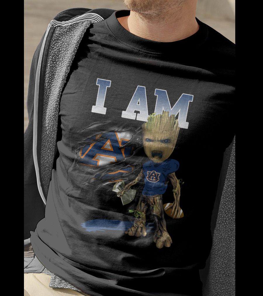 I Am Au Auburn Groot Football Avengers T-Shirt