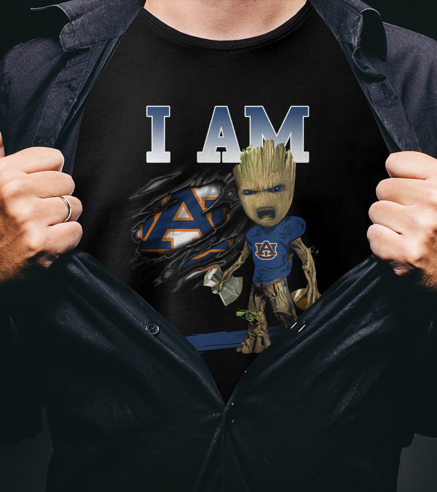 I Am Au Auburn Groot Football Avengers T-Shirt