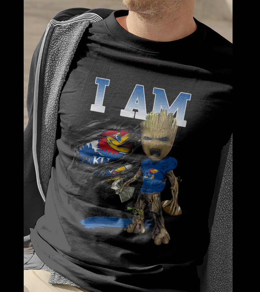 I Am Groot Kansas Jayhawks Ku Football Basketball T-Shirt