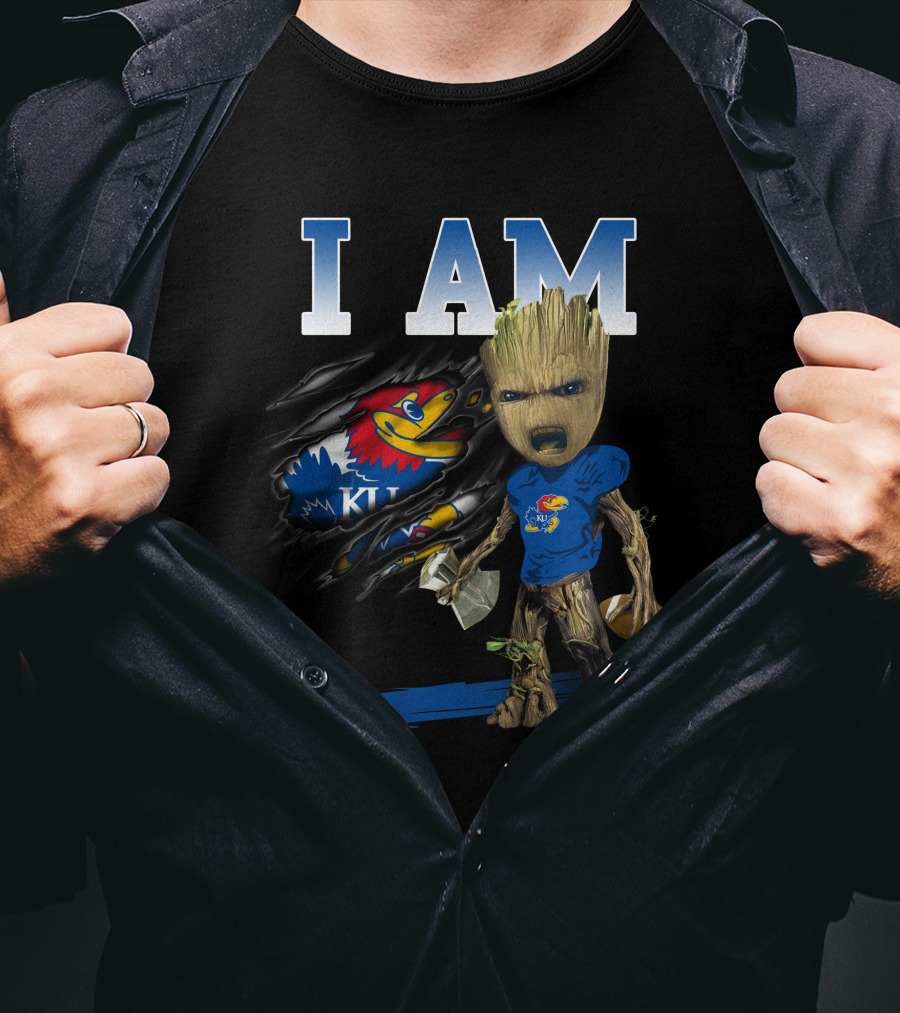 I Am Groot Kansas Jayhawks Ku Football Basketball T-Shirt
