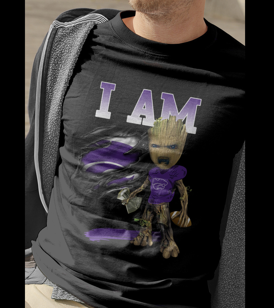 I Am Groot Kansas State Wildcat Football Fan T-Shirt