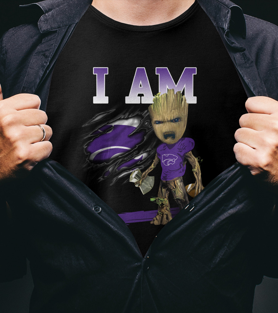 I Am Groot Kansas State Wildcat Football Fan T-Shirt