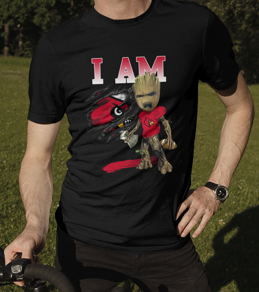 I Am Groot Louisville Cardinals Football Fan T-Shirt