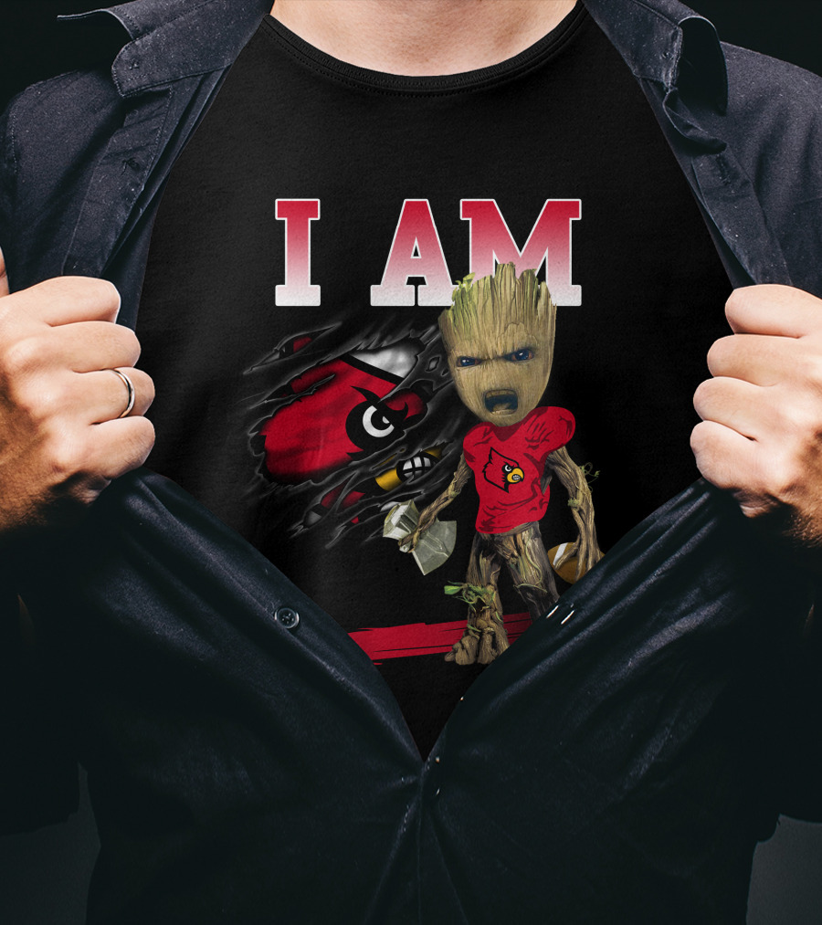 I Am Groot Louisville Cardinals Football Fan T-Shirt