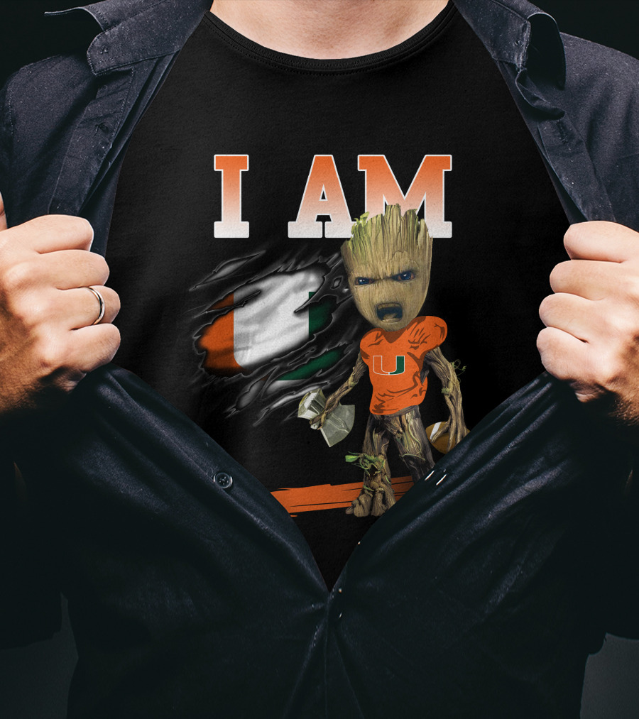 I Am Um Groot Football Hammer U T-Shirt