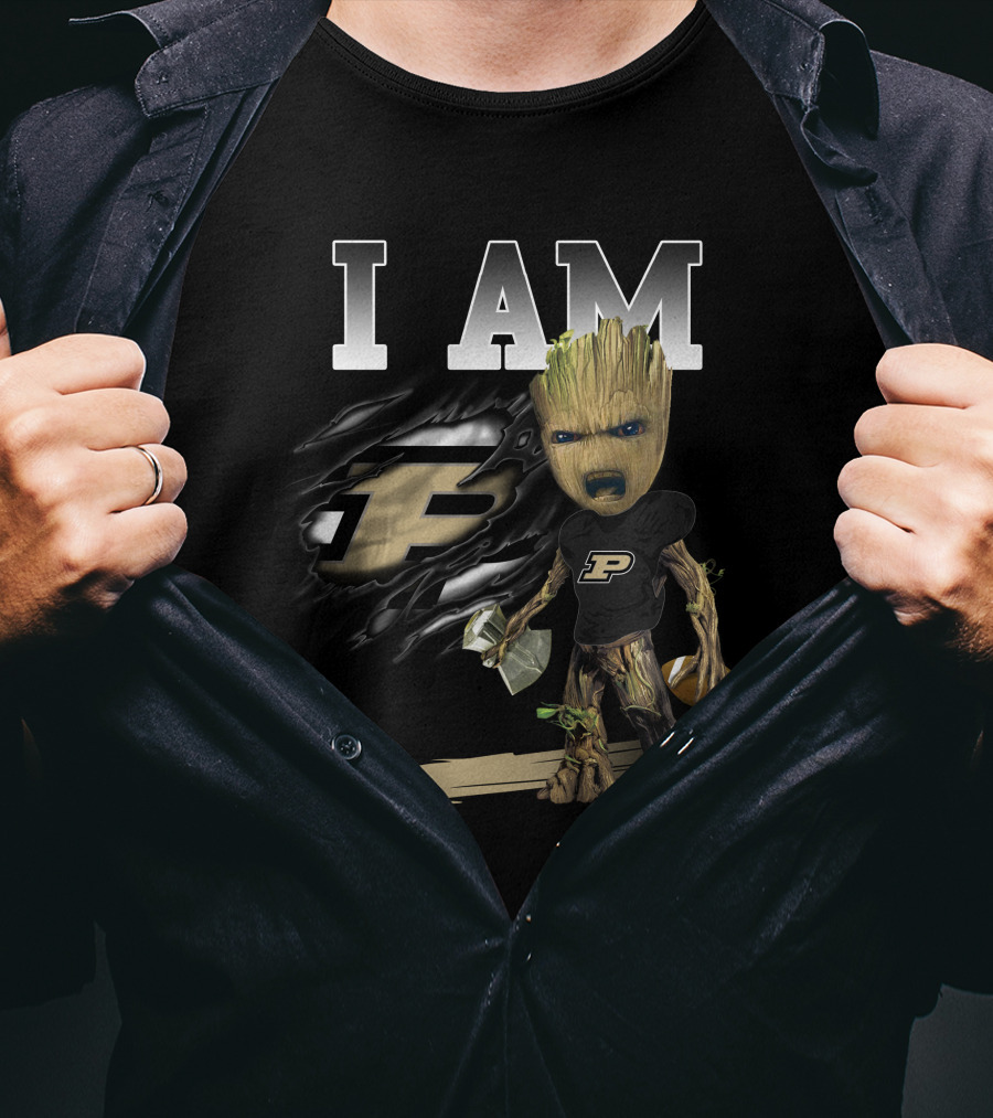 I Am Groot Purdue Boilermakers Football Avengers Crossover T-Shirt