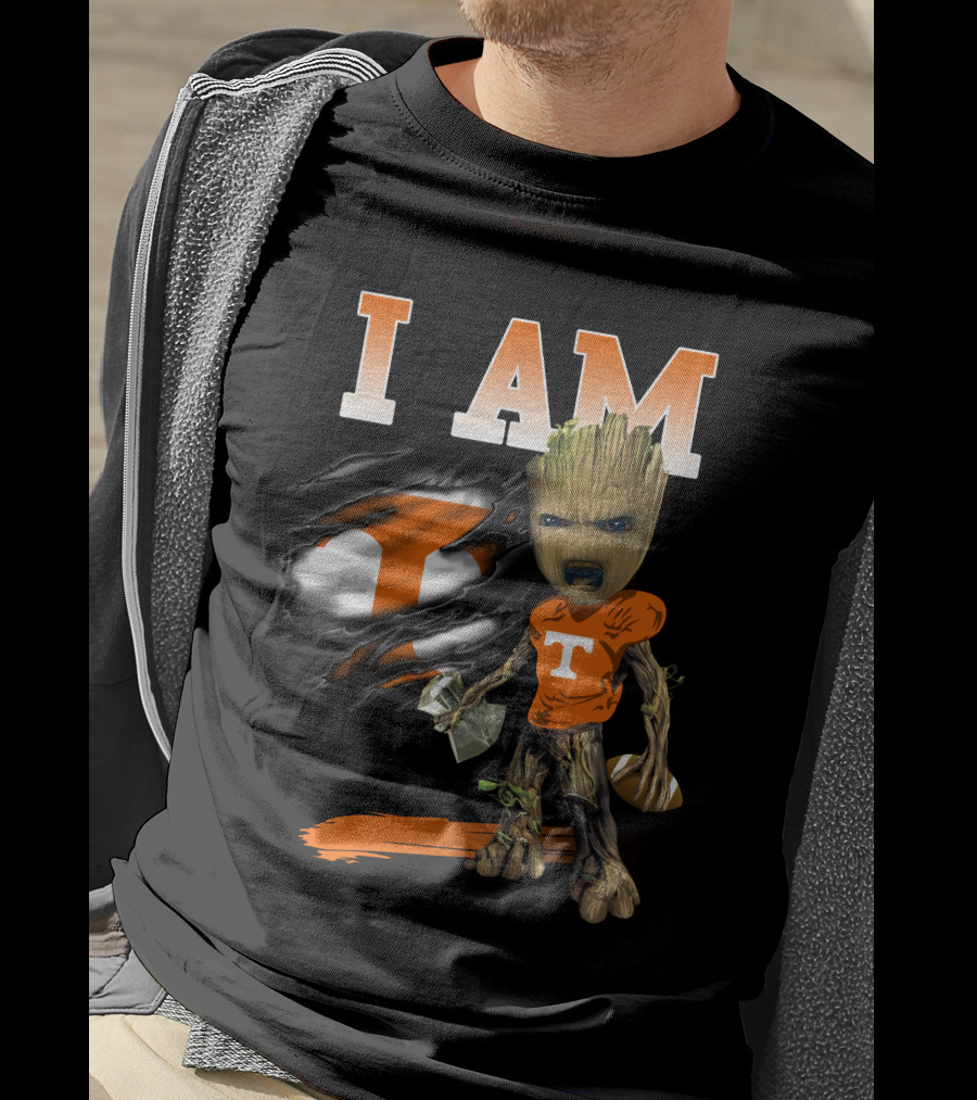 I Am Groot Tennessee Volunteers Fan Iconic Football Fusion T-Shirt