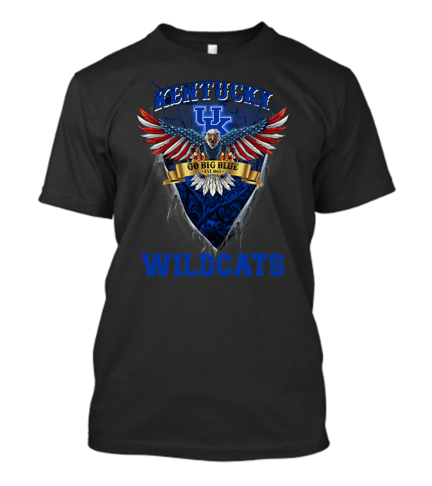 Kentucky Wildcats Go Big Blue Us Eagle Est. 1865 T-Shirt