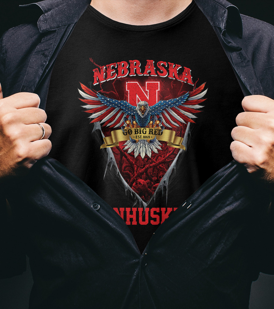 Nebraska Cornhuskers N Go Big Red Est. 1869 Eagle Crest T-Shirt