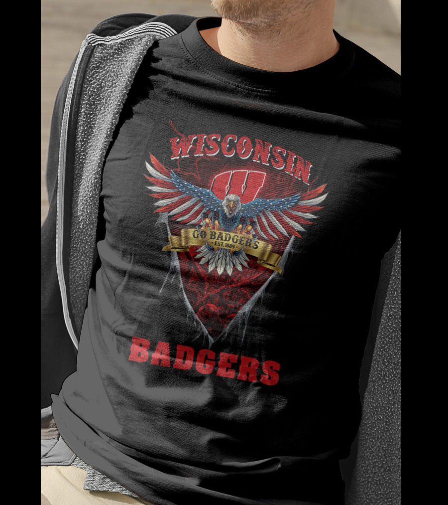 Wisconsin Badgers Go Badgers Est. 1889 Eagle T-Shirt
