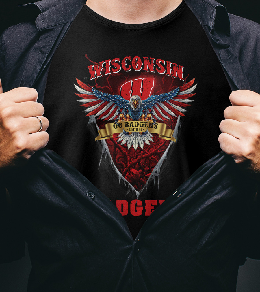 Wisconsin Badgers Go Badgers Est. 1889 Eagle T-Shirt
