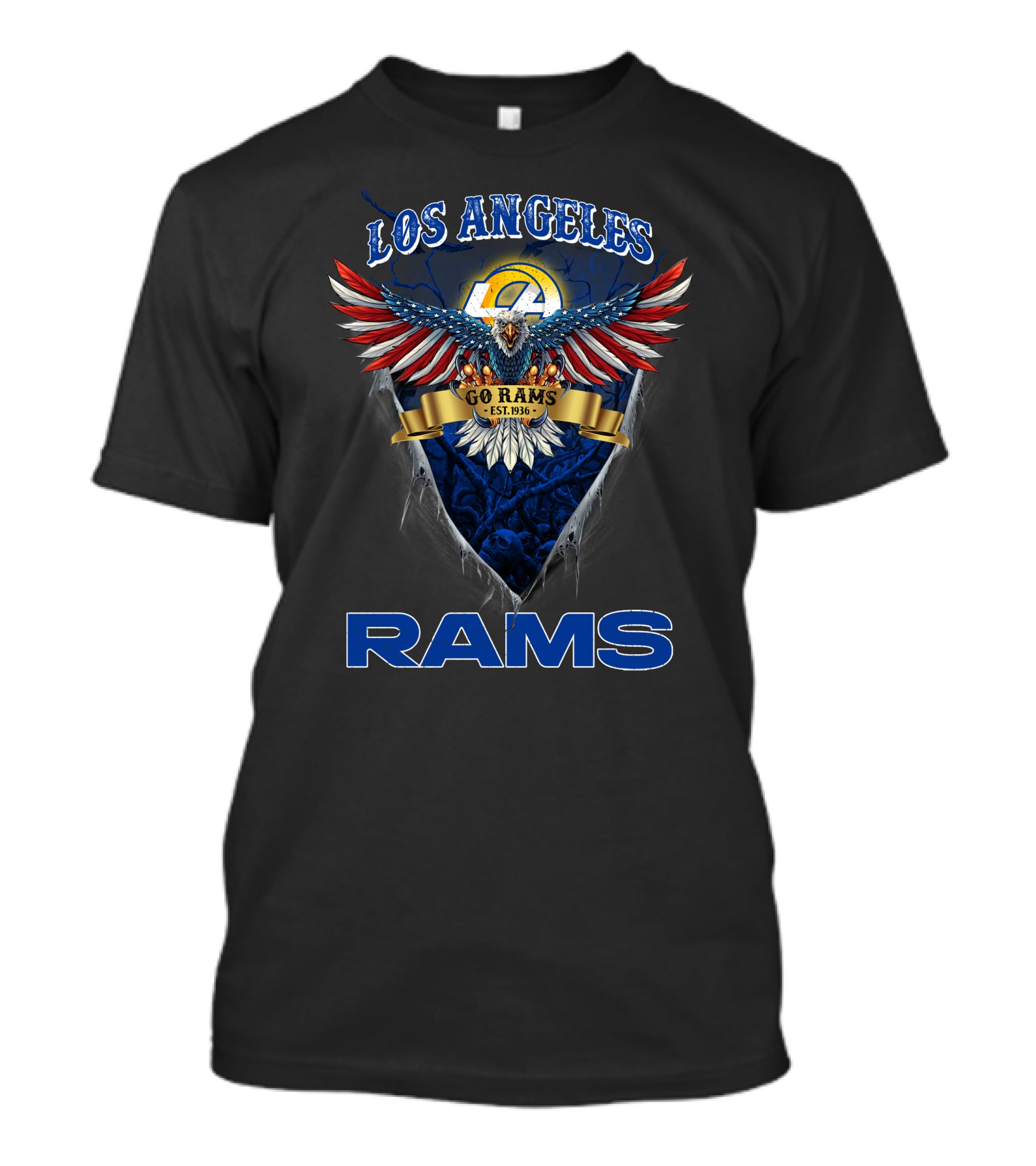 Los Angeles Rams Go Rams Est. 1936 Us Eagle Nfl T-Shirt