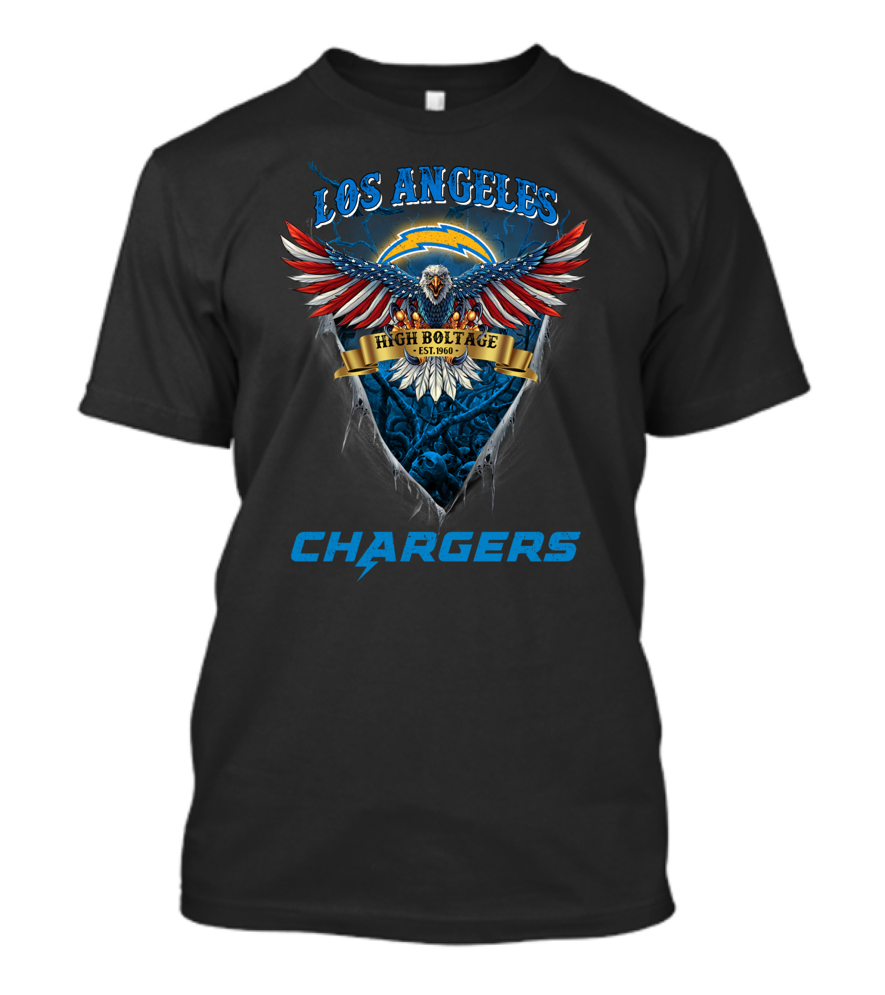 Los Angeles Chargers High Voltage Us Eagle Est. 1960 T-Shirt