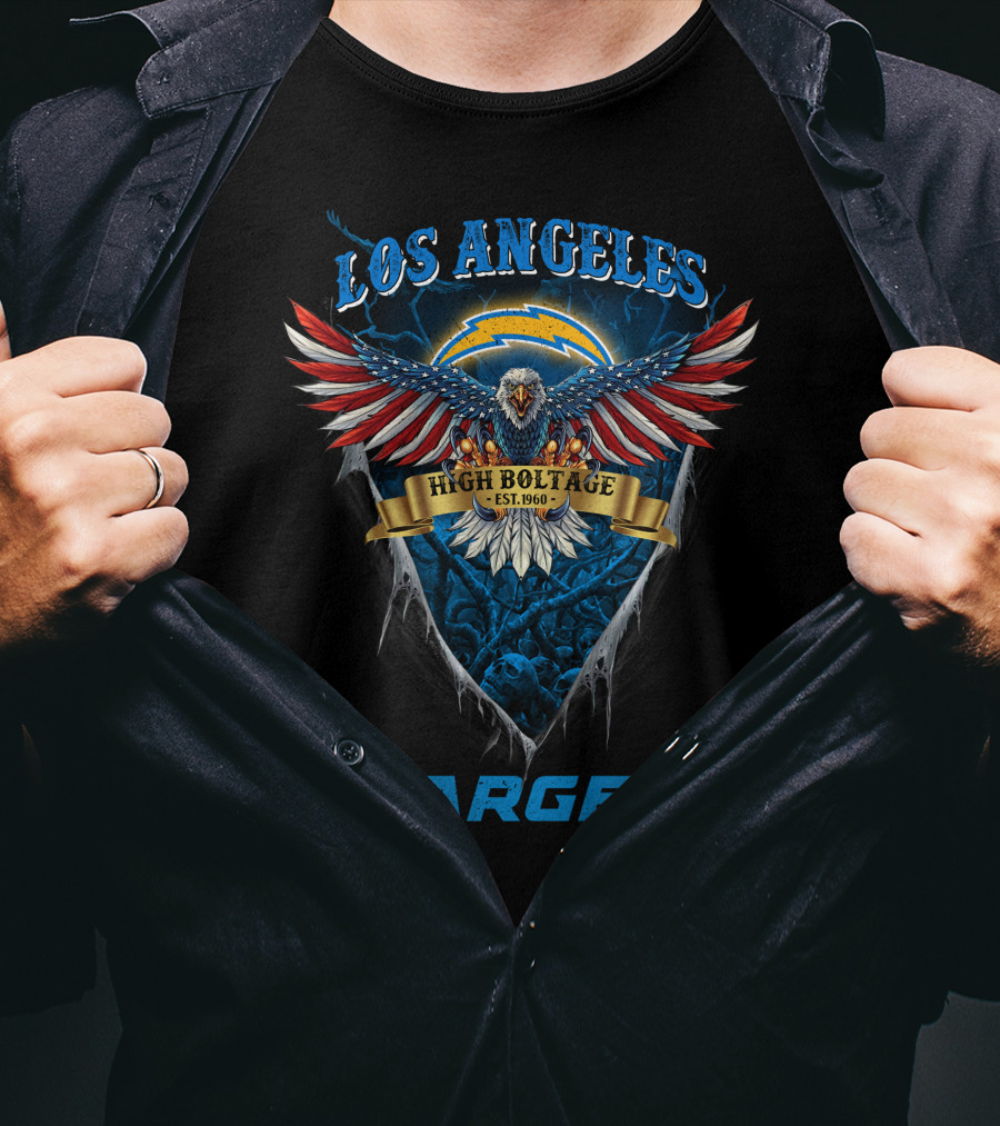 Los Angeles Chargers High Voltage Us Eagle Est. 1960 T-Shirt