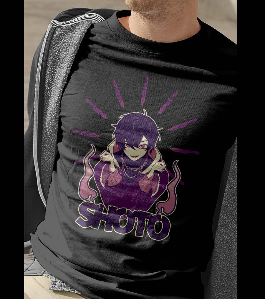 SHOTO ROGUE GUILDIE Anime Character With Knives And Flames T-Shirt