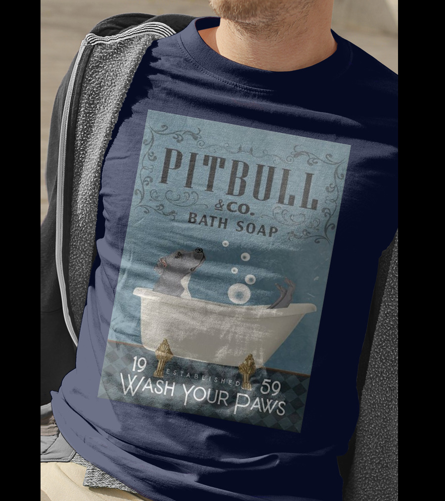 Pitbull And Co. Bath Soap Established 1959 Wash Your Paws T-Shirt