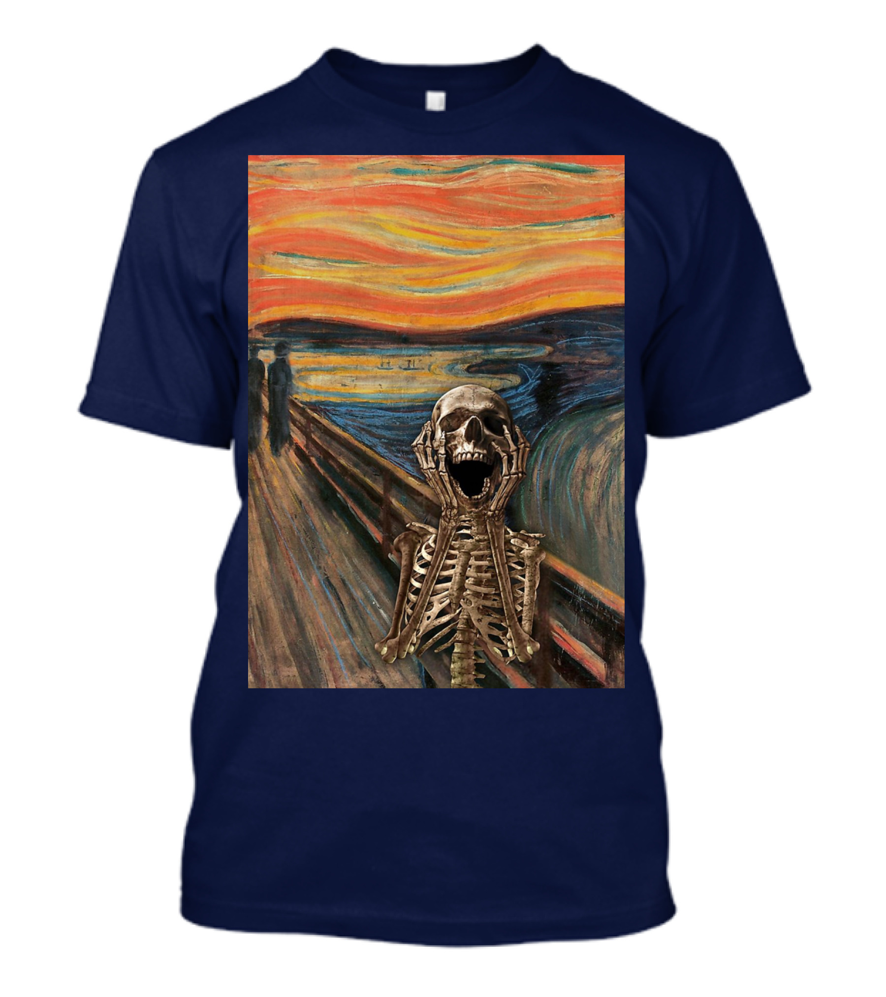 The Scream Skeleton In Edvard Munch T-Shirt