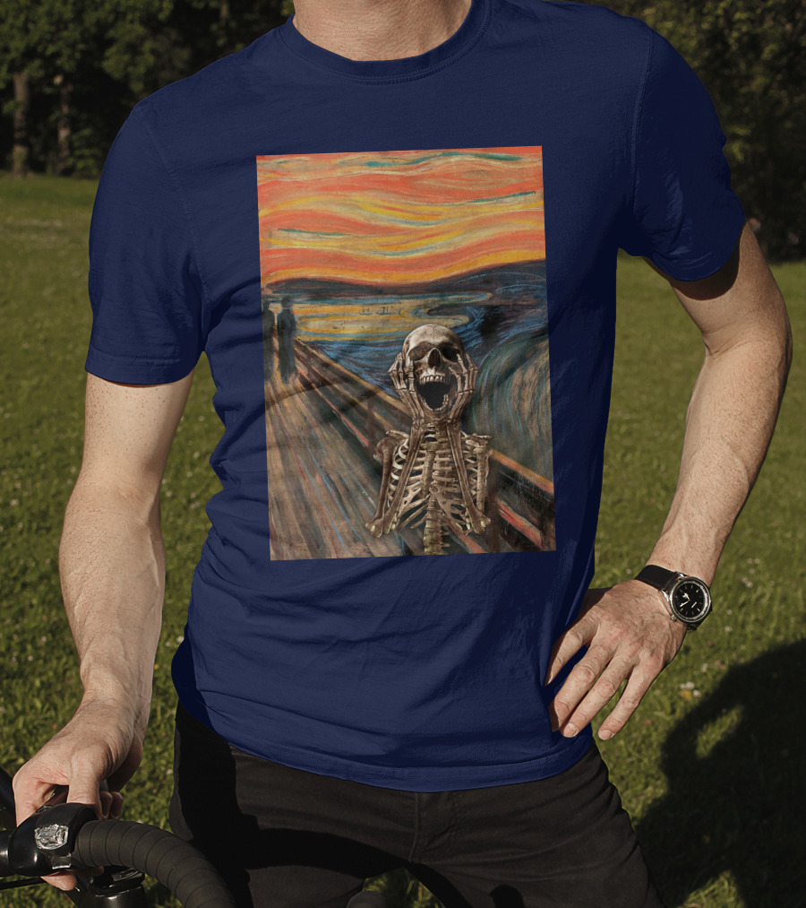 The Scream Skeleton In Edvard Munch T-Shirt