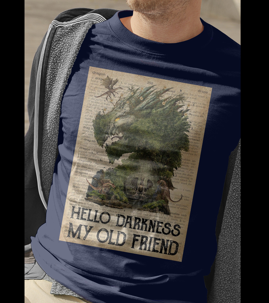 Dragon Hello Darkness My Old Friend Dictionary Page T-Shirt