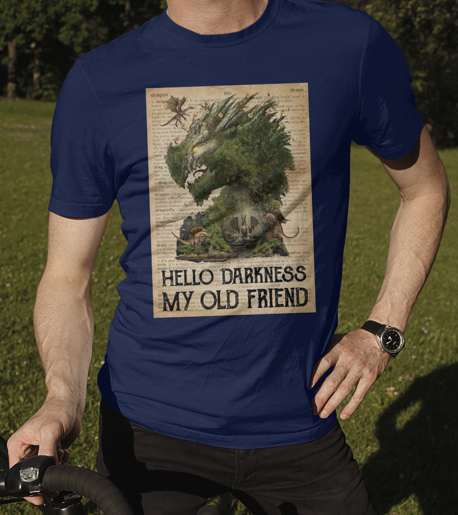 Dragon Hello Darkness My Old Friend Dictionary Page T-Shirt