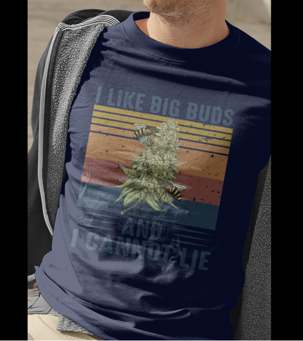 I Like Big Buds And I Cannot Lie Bees Vintage Stripes T-Shirt