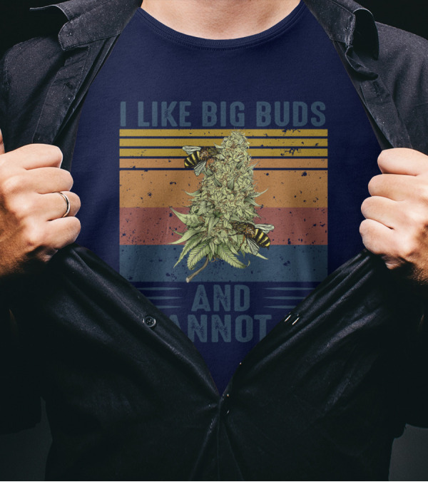 I Like Big Buds And I Cannot Lie Bees Vintage Stripes T-Shirt