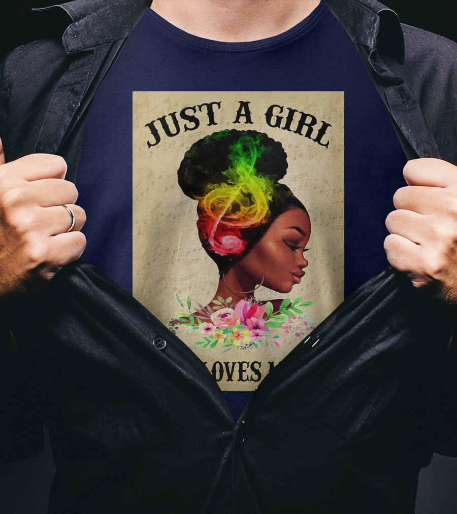 Just A Girl With Colorful Musical Hair Who Loves Music T-Shirt