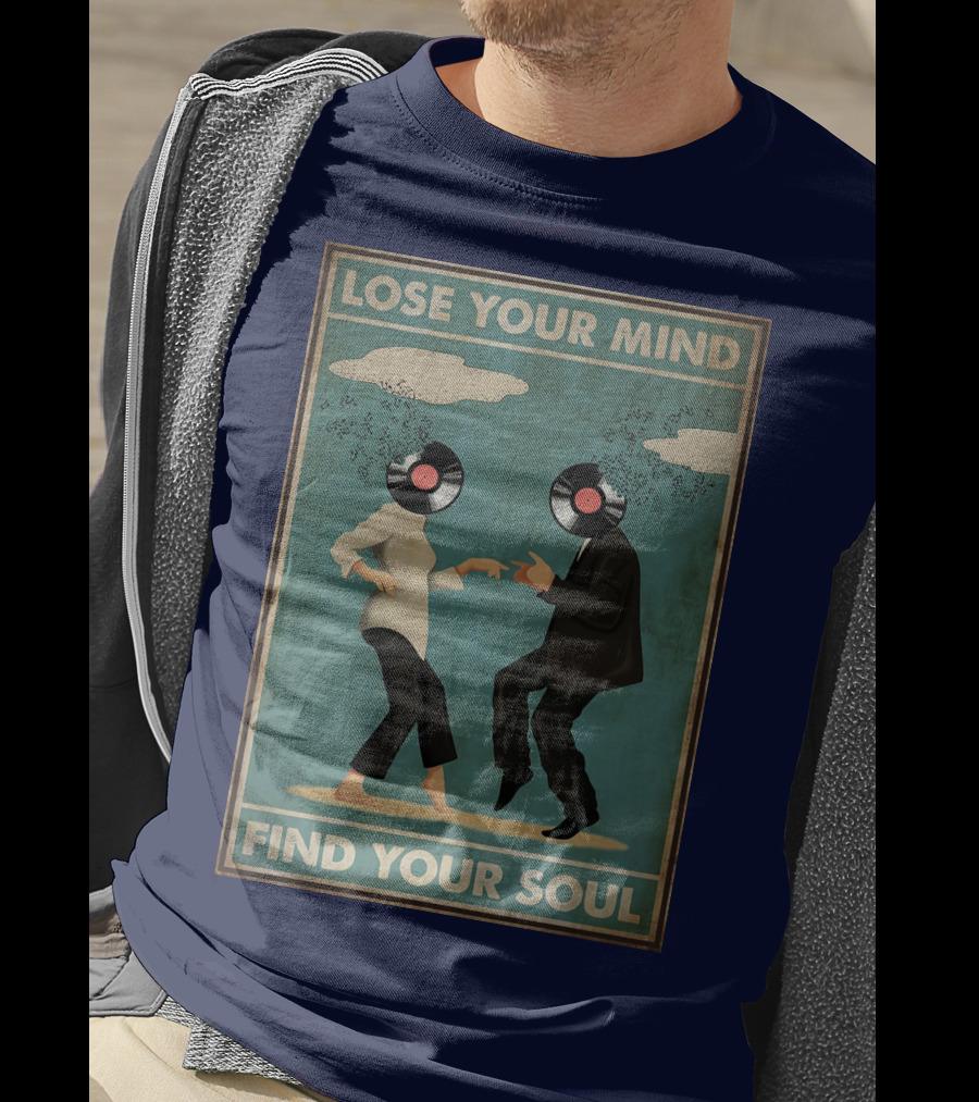 Pulp Fiction Lose Your Mind Find Your Soul Dancing Vinyl Heads T-Shirt