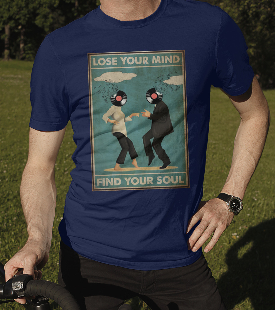 Pulp Fiction Lose Your Mind Find Your Soul Dancing Vinyl Heads T-Shirt