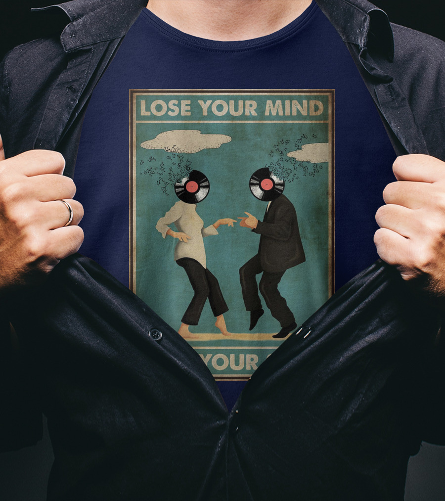 Pulp Fiction Lose Your Mind Find Your Soul Dancing Vinyl Heads T-Shirt
