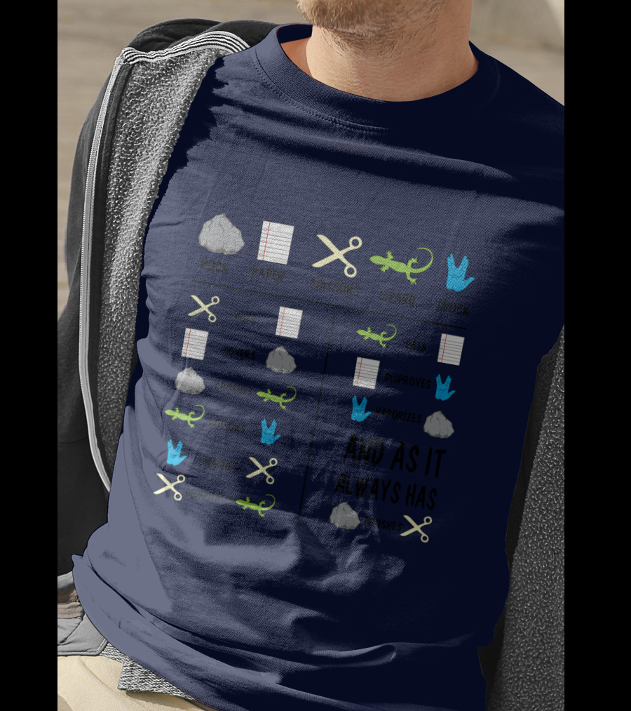 Rock Paper Scissors Lizard Spock And As It Always Has T-Shirt