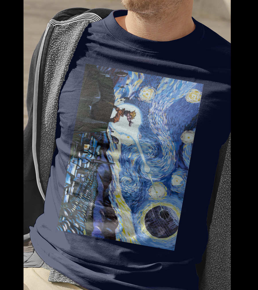 Son Goku Kamehameha Meets Death Star In Starry Night Fusion T-Shirt